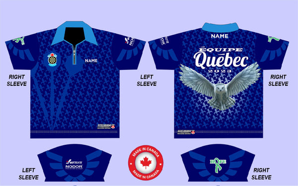 Team Quebec Youth Team - Mens Zipper Front Dart Shirt