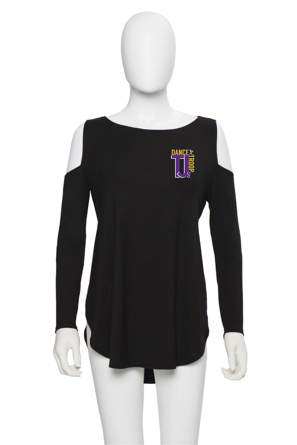Shoulderless T-Shirt - TJ's Dance Troop (Purple Logo Items) - Customicrew 