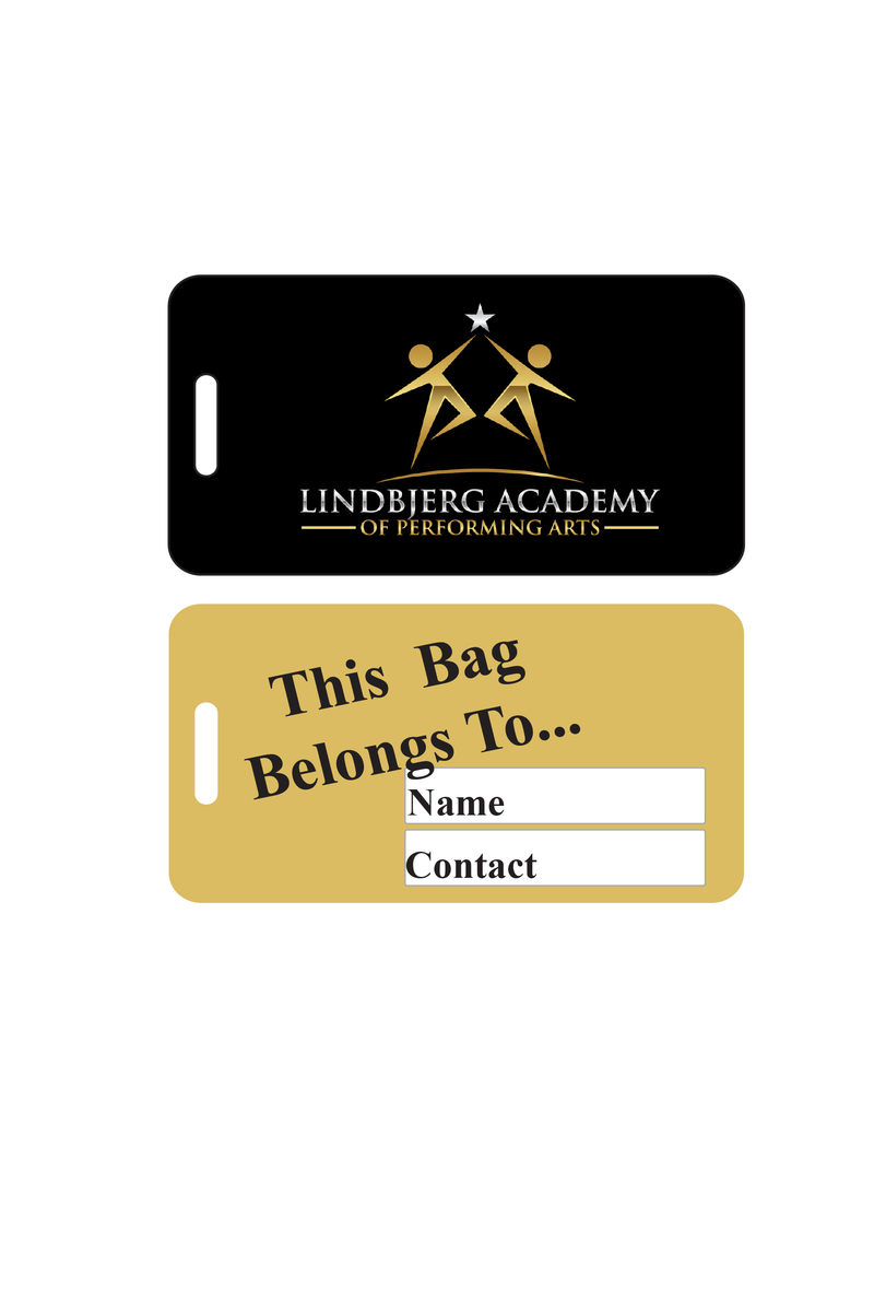 Luggage Tag Sublimated - Lindbjerg Academy of Performing Arts - Customicrew 